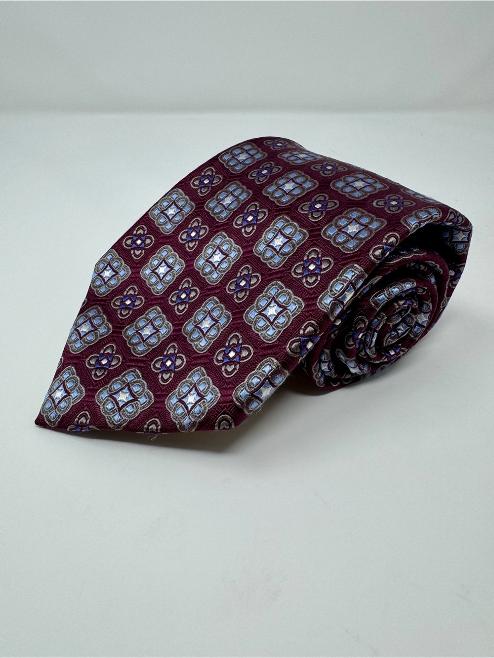 Robert Talbott Best of Class Nordstrom Extra Long Burgundy Silk Tie 61”